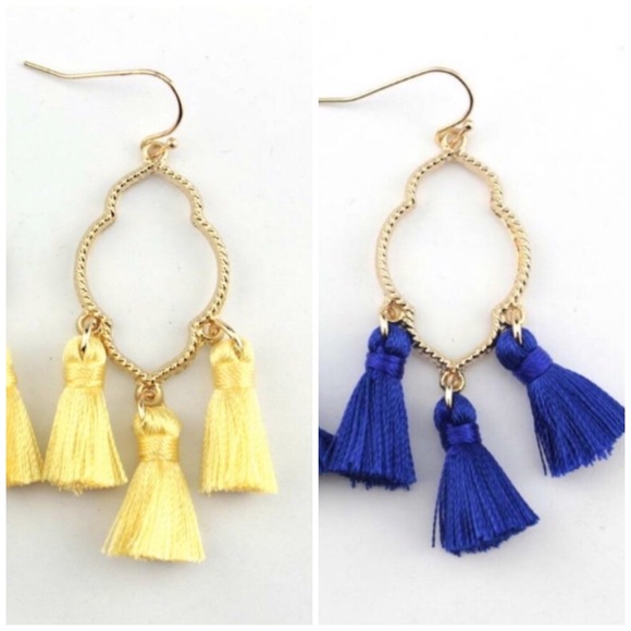๐HP 1/18 & 4/8!๐ Yellow Tassel Dangle Earrings - Picture 3 of 6